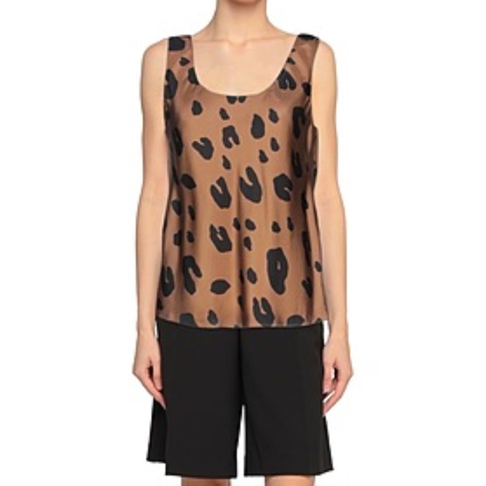 Theory Leopard Silk Top